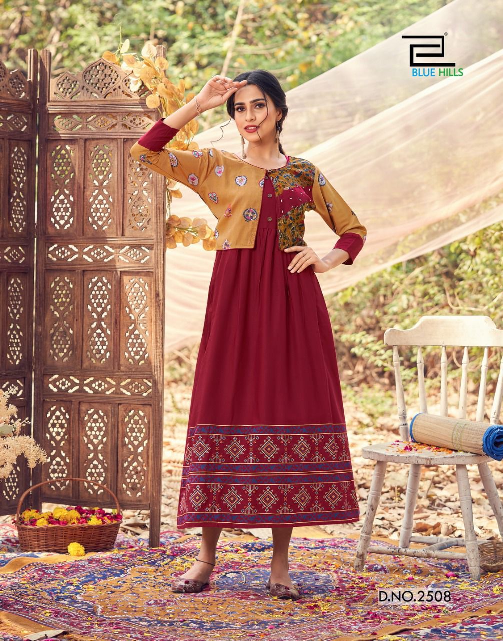 Blue Hills Trend 25 New Exclusive Wear Rayon Printed Kurti With Koti Collection